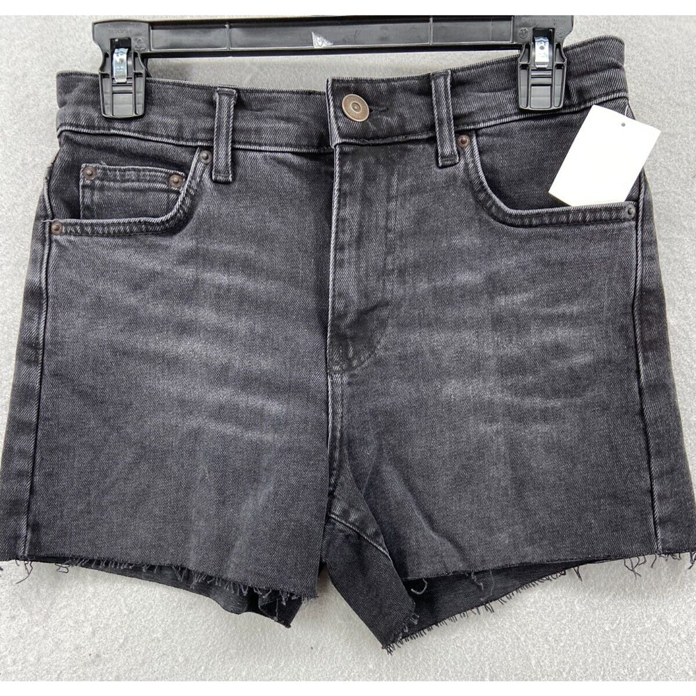 BDG Urban Outfitters Shorts Womens Size 25 Solid Black Denim Cut Off Mid‎ Rise